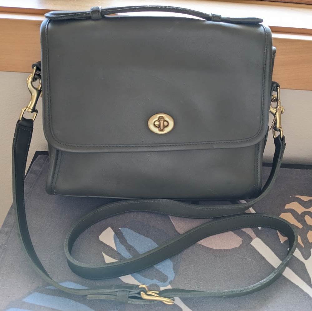 LODEN Green Vintage Coach COURT Bag Satchel Style #9870